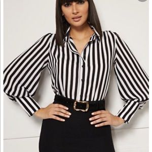White & Black stripes Blouse